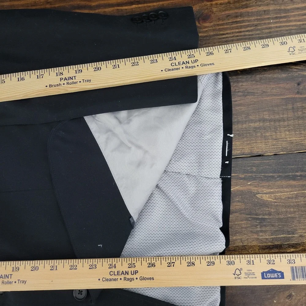 Banana Republic Men's Sport Coat Blazer Two Button Black800 Cotton Blend‎ 44R